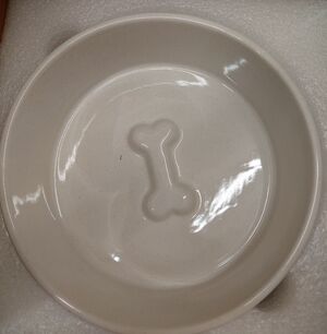 Ceramic Dog Bowl with Bone Design